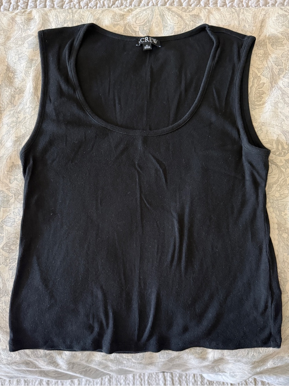 J. Crew Black Ribbed Scoop Tank